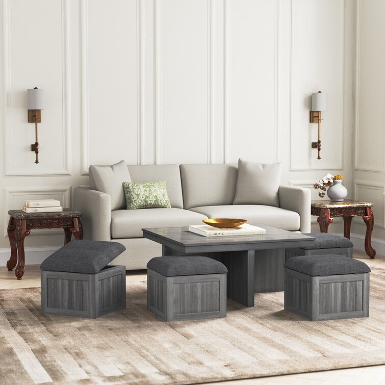 Coffee tables discount with stools underneath